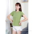 Round Neck T-shirt with Personality Design Women Short Sleeves with Round Neck Factory